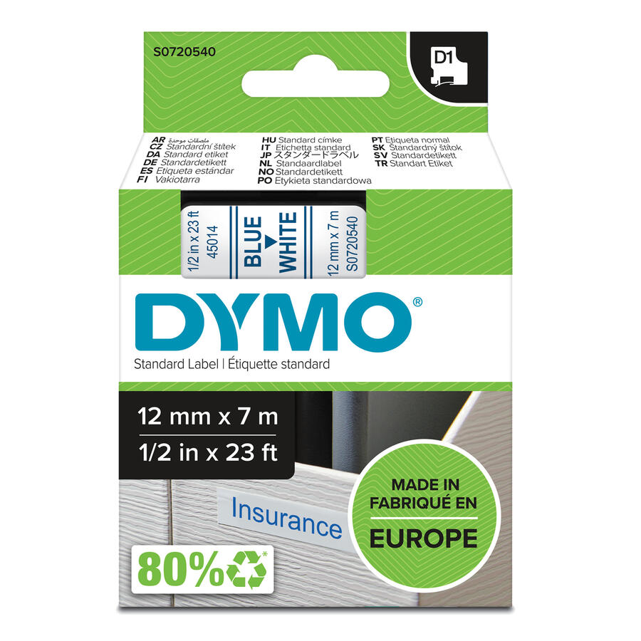 NASTRO DYMO TIPO D1 (12MMX7M)