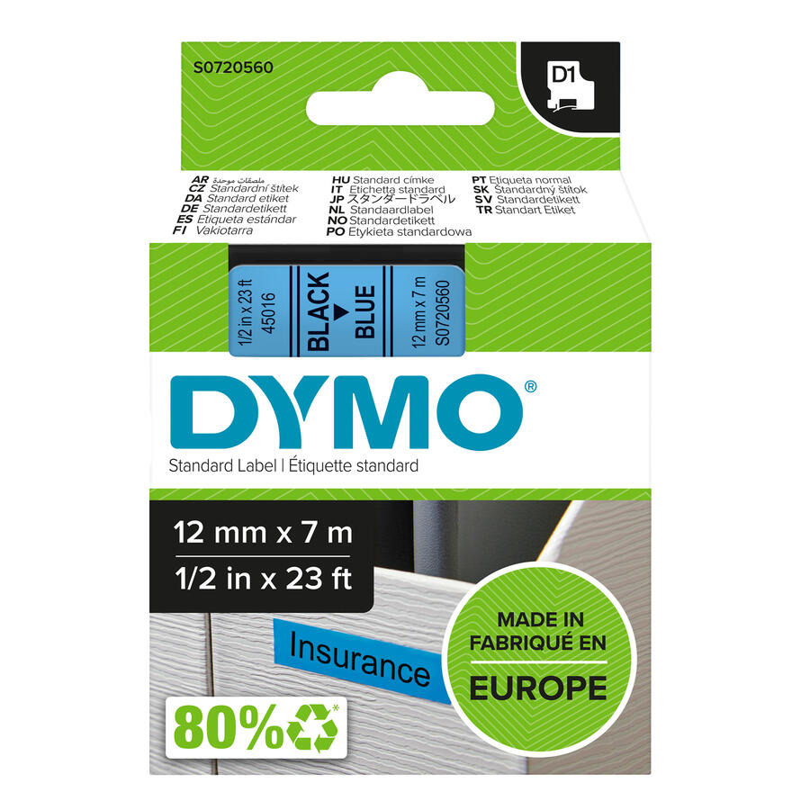 NASTRO DYMO TIPO D1 (12MMX7M)