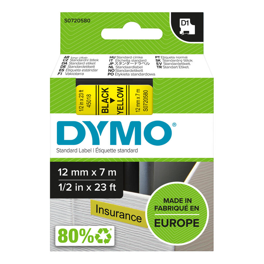 NASTRO DYMO TIPO D1 (12MMX7M)