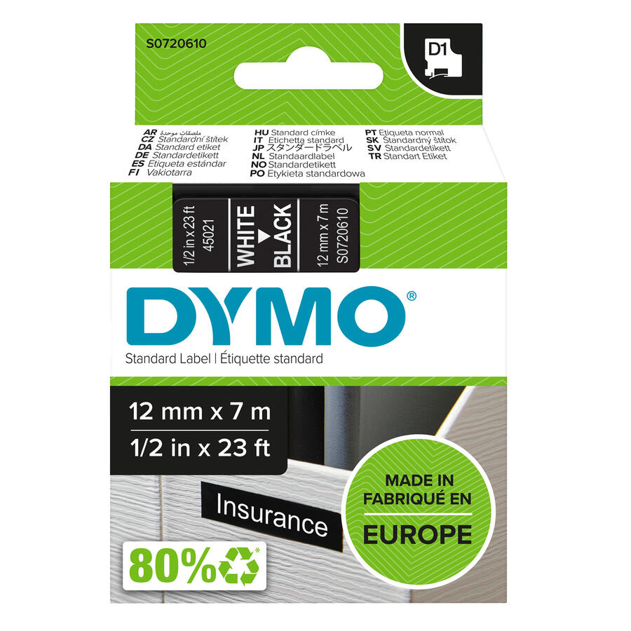 NASTRO DYMO TIPO D1 (12MMX7M)