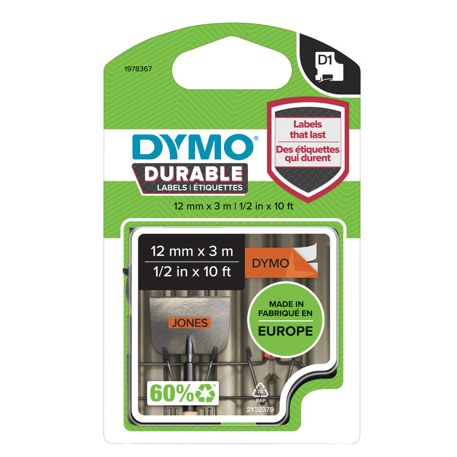 NASTRO DYMO TIPO D1 DURABLE (12MMX3MT)