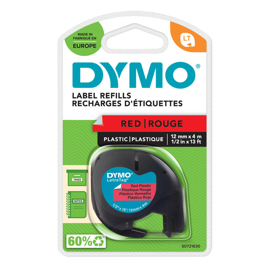 NASTRO IN PLASTICA DYMO LETRATAG 12MMX4M