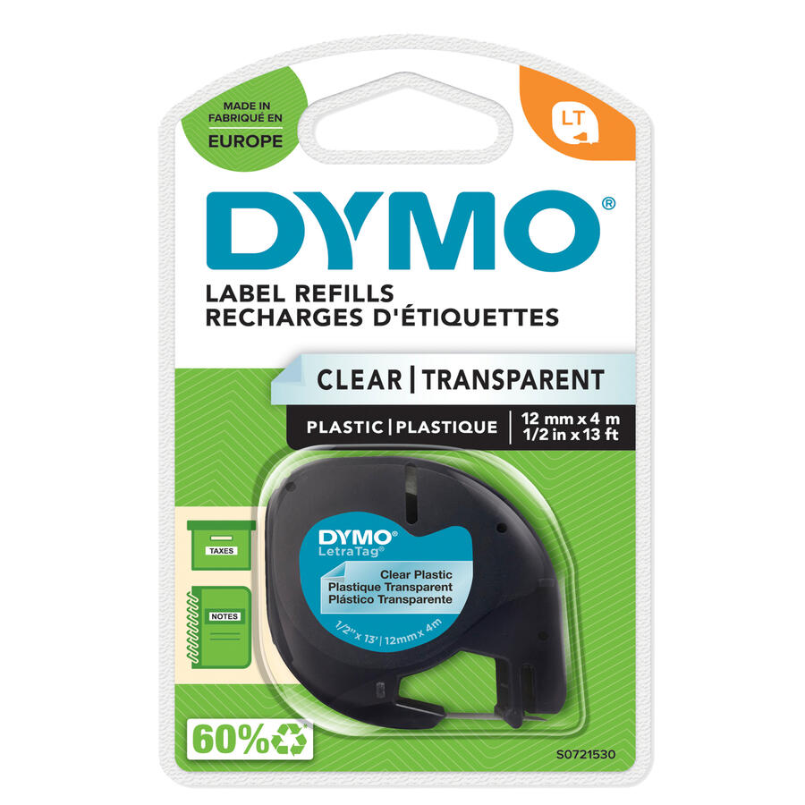 NASTRO IN PLASTICA DYMO LETRATAG 12MMX4M