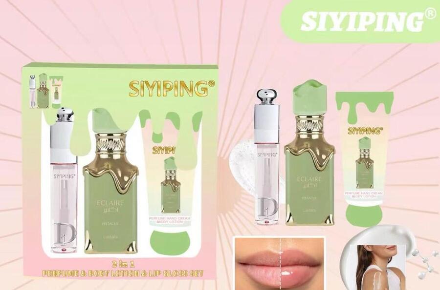 SIYIPING 3 IN 1 PERFUME - BODY LOTION & LIP GLOSS [Quantità minima è di 6 pezzi]