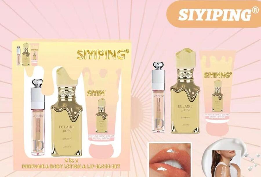 SIYIPING 3 IN 1 PERFUME - BODY LOTION & LIP GLOSS [Quantità minima è di 6 pezzi]
