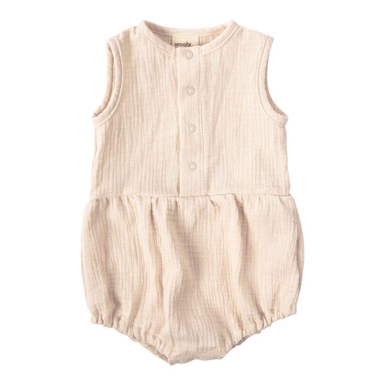 Pagliaccetto in mussola – 100% cotone biologico GOTS – Natural Ecru / Citadel