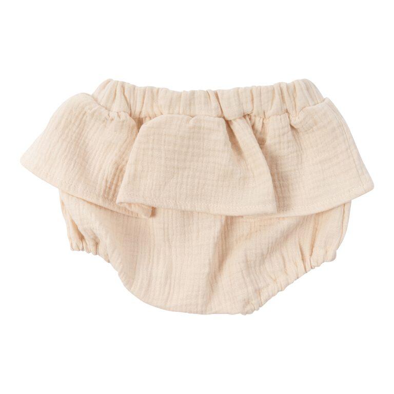 Pantaloncini in mussola con volant – 100% cotone biologico GOTS