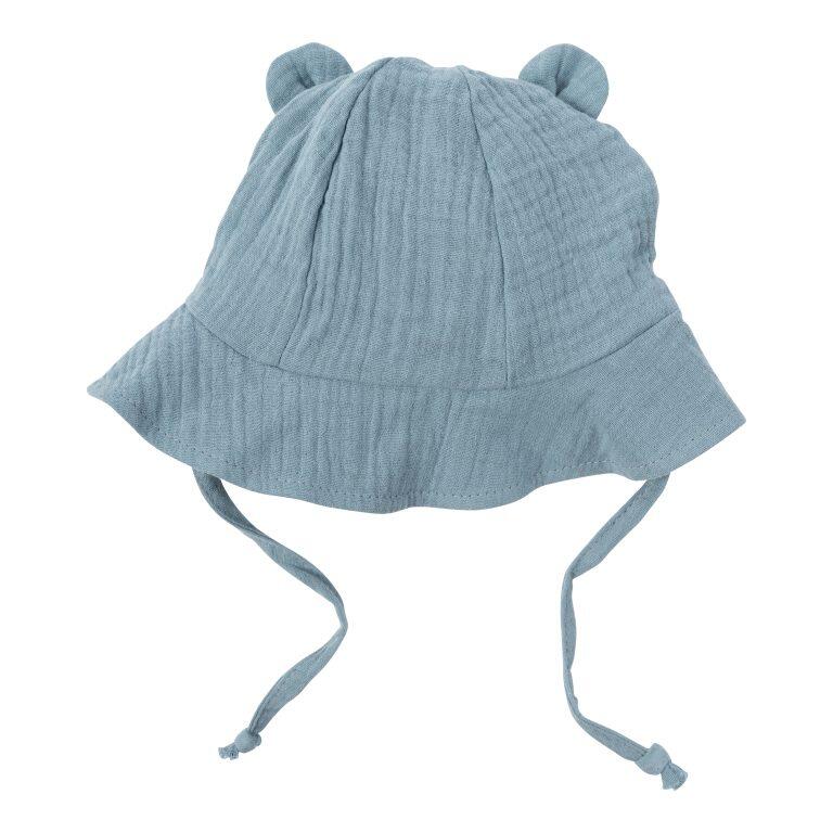 Cappello da sole in mussola con orecchie Teddy – Cotone bio GOTS - Misure e colori assortiti