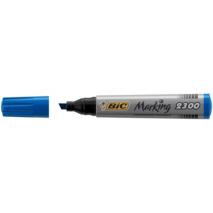  Pennarello Marcatore Punta Scalpello Indelebile 2300 BIC - conf. 12 pz