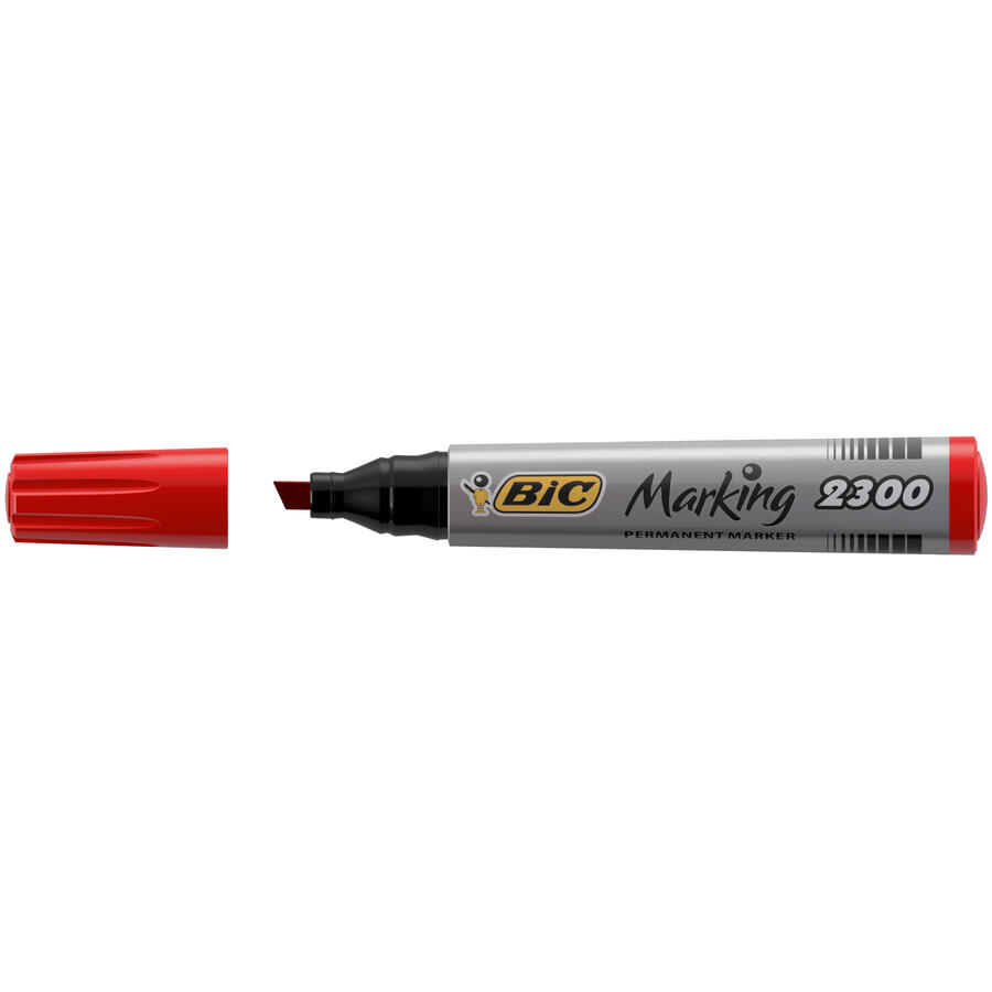  Pennarello Marcatore Punta Scalpello Indelebile 2300 BIC - conf. 12 pz