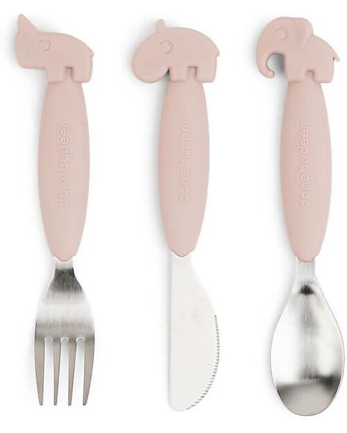 Set Posate Antiscivolo in Acciaio – Forchetta, Cucchiaio e Coltello