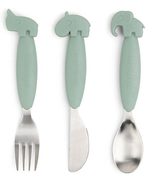 Set Posate Antiscivolo in Acciaio – Forchetta, Cucchiaio e Coltello