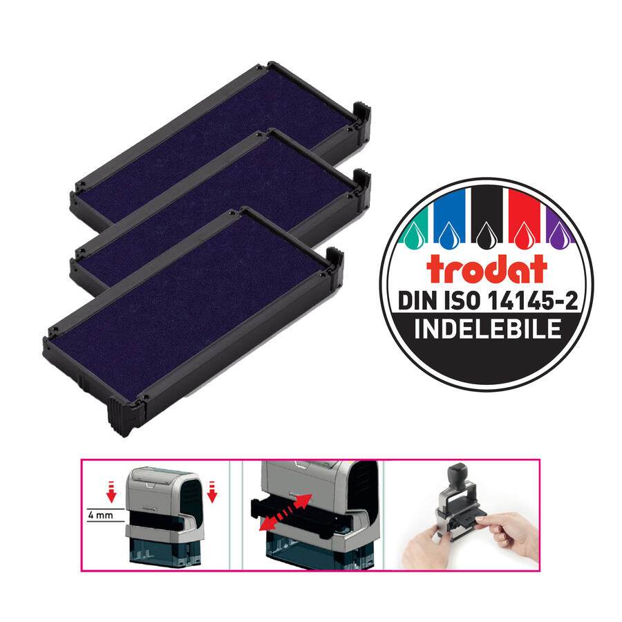 Tampone Ricambio per Timbro Autoinchiostrante TRODAT PRINTY 4913 - conf. 3 pz
