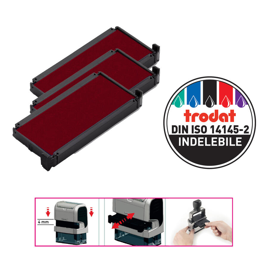 Tampone Ricambio per Timbro Autoinchiostrante TRODAT PRINTY 4913 - conf. 3 pz