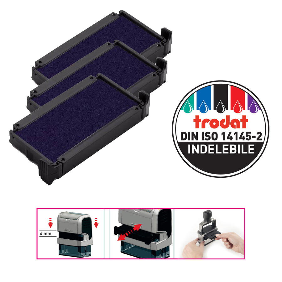 Tampone Ricambio per Timbro Autoinchiostrante TRODAT PRINTY 4910 - conf. 3 pz