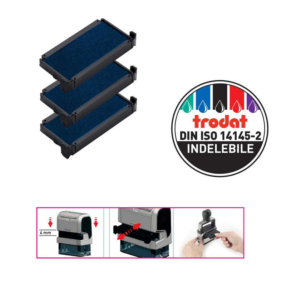 Tampone Ricambio per Timbro Autoinchiostrante TRODAT PRINTY 4912 - conf. 3 pz