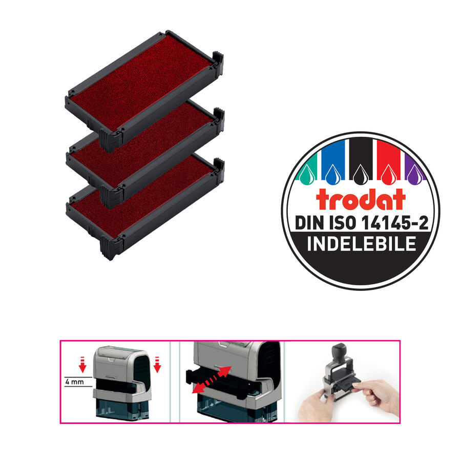 Tampone Ricambio per Timbro Autoinchiostrante TRODAT PRINTY 4912 - conf. 3 pz