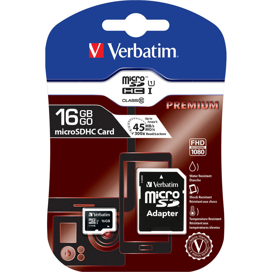 Micro SD CARD HC Classe 10 fino a 45 mb/s VERBATIM