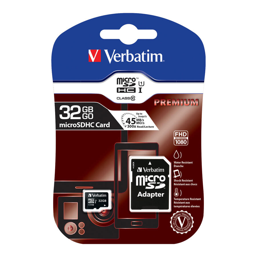 Micro SD CARD HC Classe 10 fino a 45 mb/s VERBATIM
