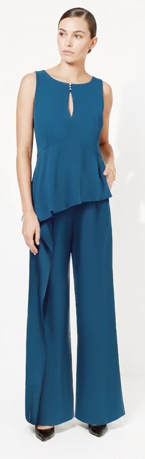 5-0016 Drop-front jumpsuit with double right side panel