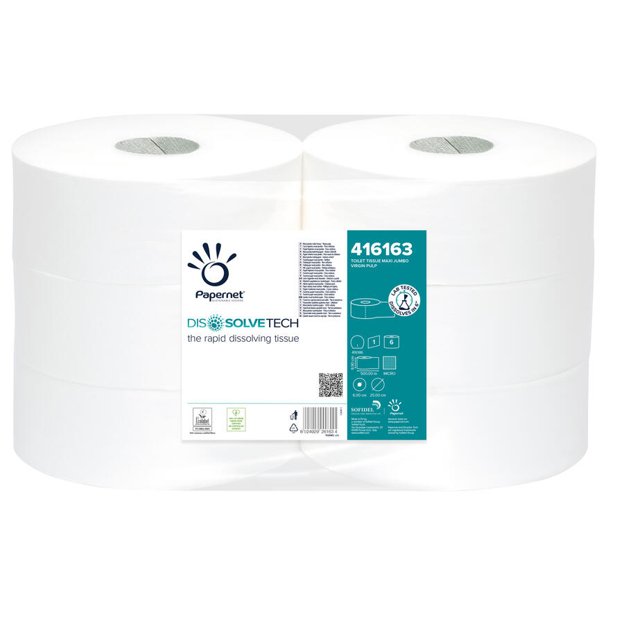 Carta Igienica Jumbo DISSOLVE TECH 2 Veli Microgoffrata 150 mt PAPERNET