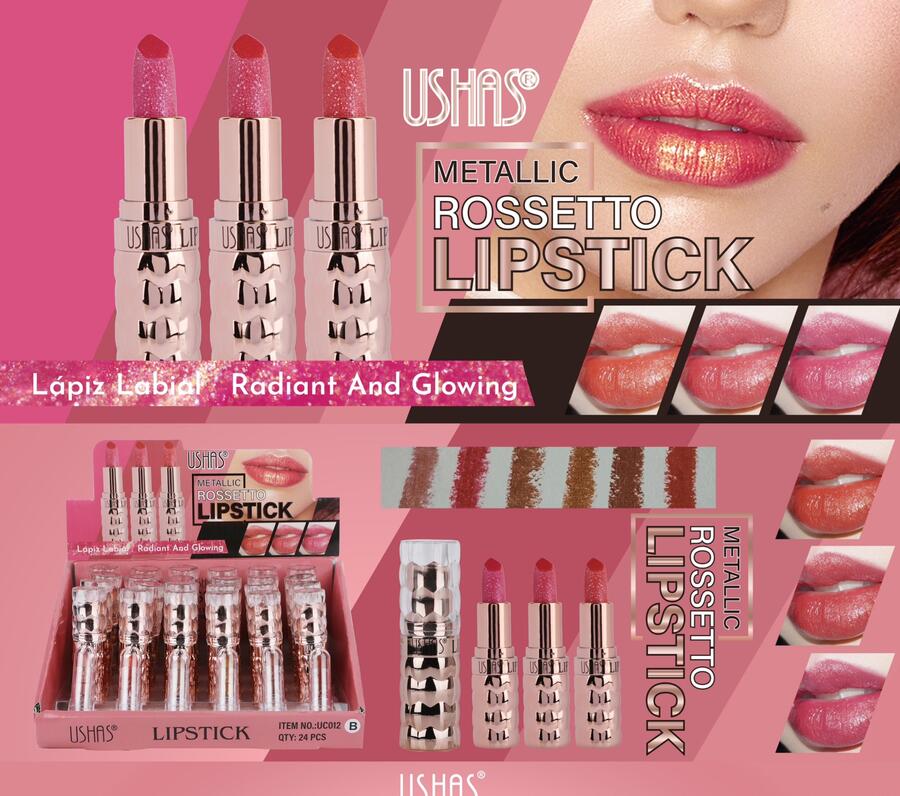 USHAS METALLIC ROSSETTO LIPSTICK [Conf. da 24 pezzi]