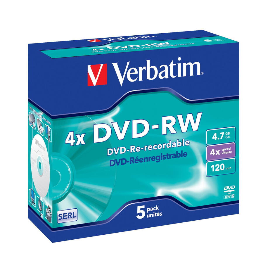 DVD-RW 4X 4.7GB Superfice Serigrafata VERBATIM