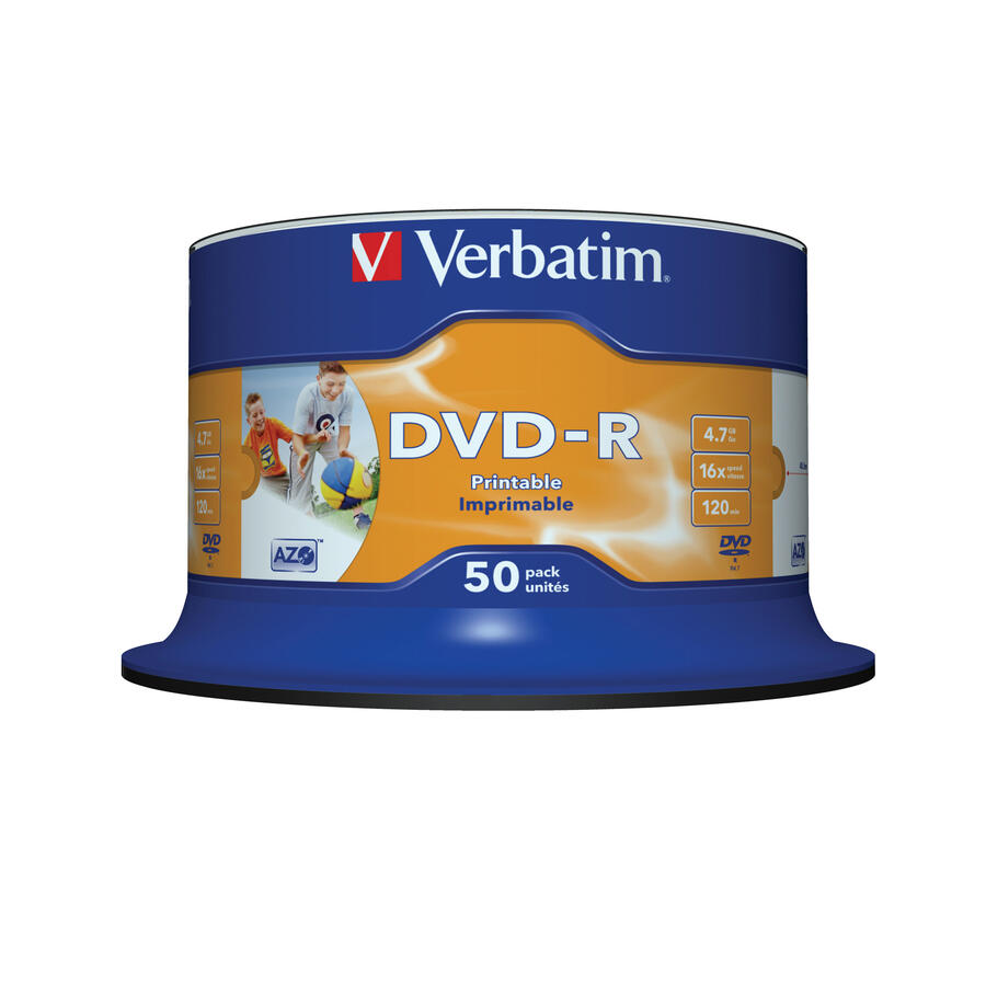 DVD-R 16X 4.7GB 120 Min. Stampabile VERBATIM