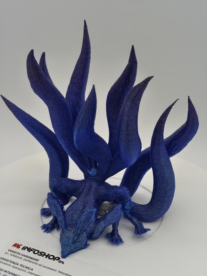 KITSUNE, Volper a 9 code colorata a mano - Stampa 3D -