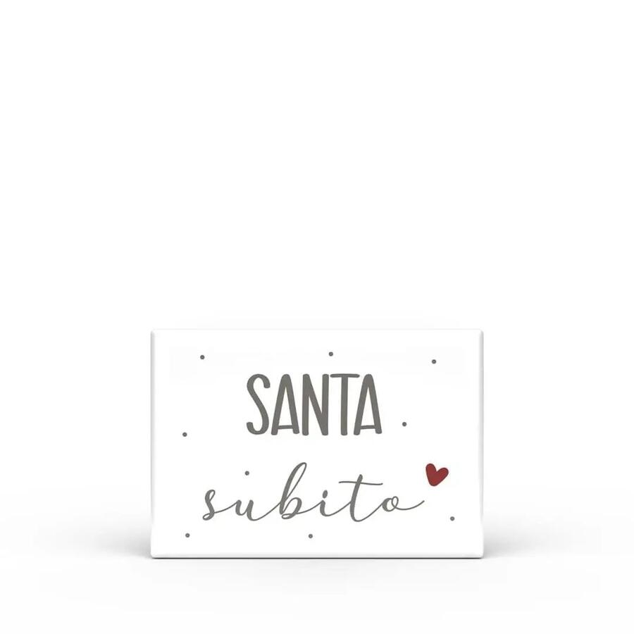L'Angolo delle Idee Calamita Rettangolare "Parole Sante" — legno laccato 8x5,5 cm, 16 frasi ironiche a scelta