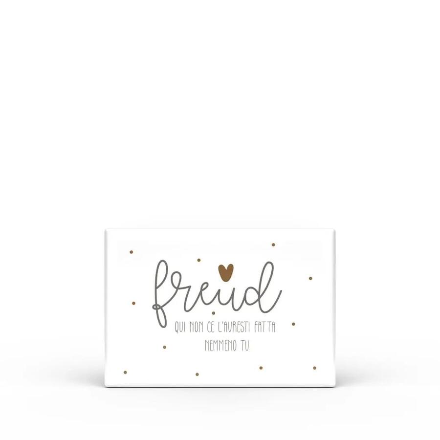L'Angolo delle Idee Calamita Rettangolare "Parole Sante" — legno laccato 8x5,5 cm, 16 frasi ironiche a scelta