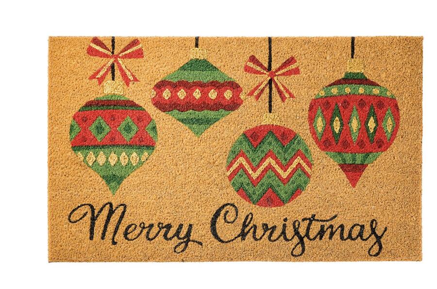 L'Oca Nera Zerbino Natalizio "Benvenuto Natale!" — fibra di cocco 75x45cm, 5 fantasie