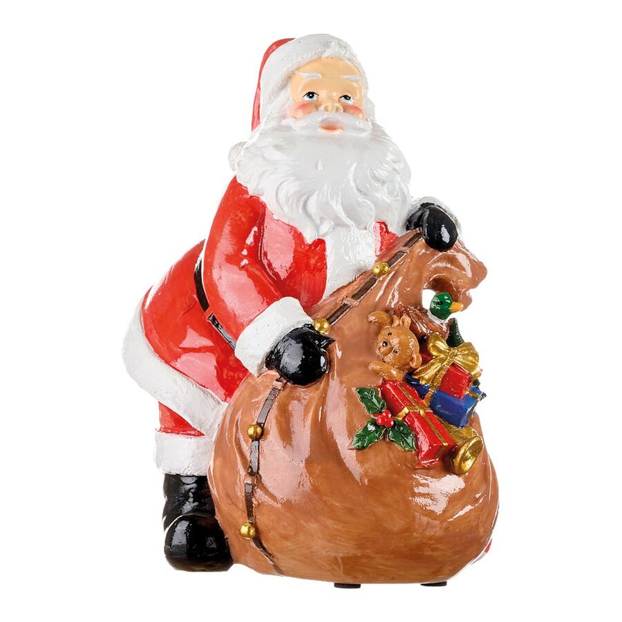 L'Oca Nera Hi Santa! — Babbo Natale con Sacco Doni, Statuina Decorativa in Resina, 3 Modelli