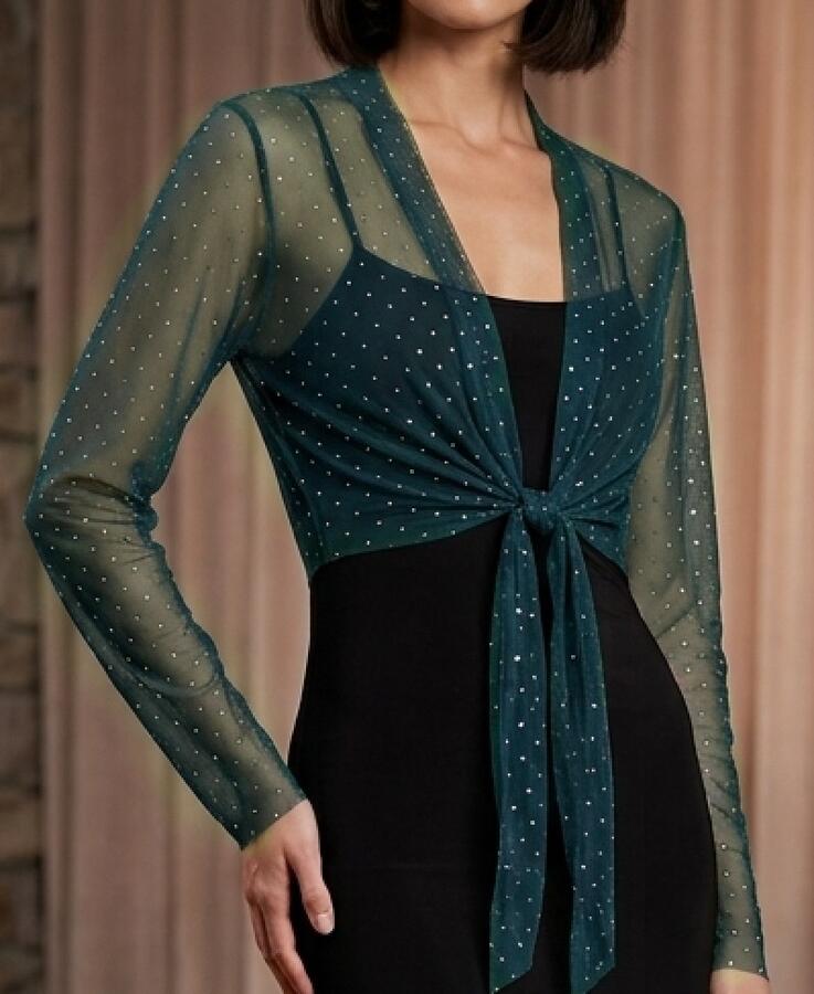 coprispalle bolero in tulle elastico con punti luce argento 11-0015