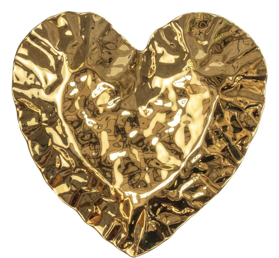 Livellara Milano - Piatto a Forma di Cuore Doropak, Porcellana Oro