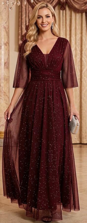Abito simply in tulle con punti argento e manichette versione grande L-XL-XXL (44/46) 4-0171 