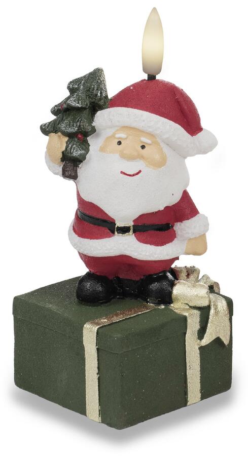 Fantin Candela LED Natalizia su Scatola Regalo — 2 Decori Assortiti (Babbo Natale, Pupazzo di Neve)