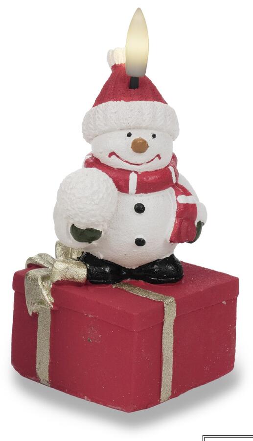 Fantin Candela LED Natalizia su Scatola Regalo — 2 Decori Assortiti (Babbo Natale, Pupazzo di Neve)