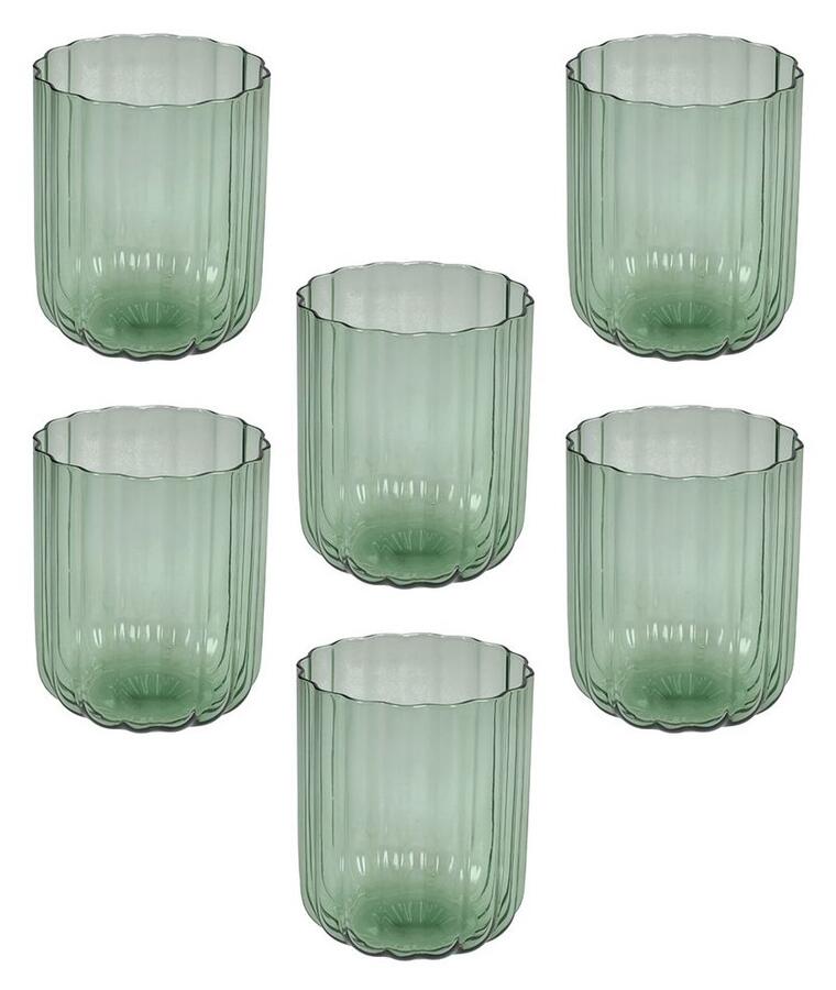 Tognana Set 6 Bicchieri in Vetro Dalia 420 cc — Blu, Verde o Grigio