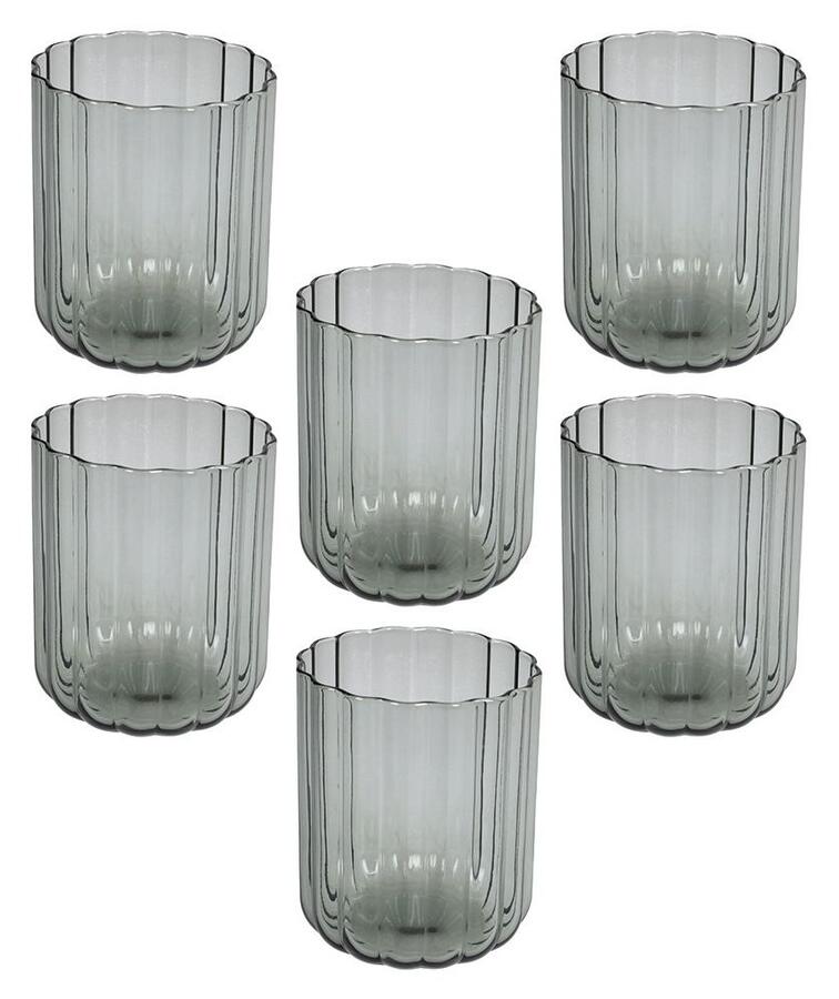 Tognana Set 6 Bicchieri in Vetro Dalia 420 cc — Blu, Verde o Grigio