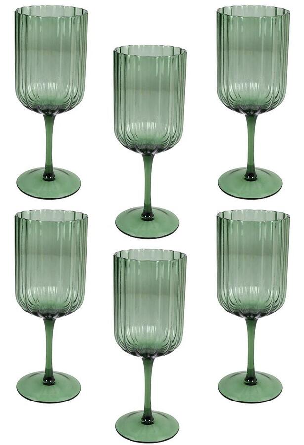 Tognana Set 6 Calici in Vetro Dalia 350 cc — Blu, Verde o Grigio