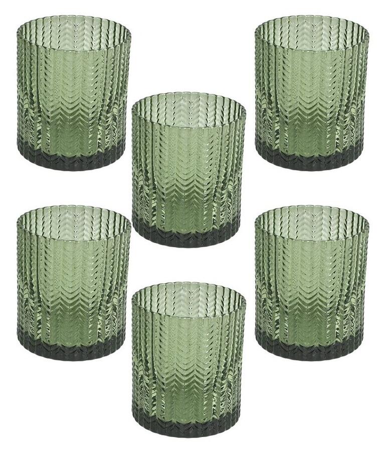 Tognana Set 6 Bicchieri in Vetro Grain 280 cc — Trasparente, Blu, Verde o Viola