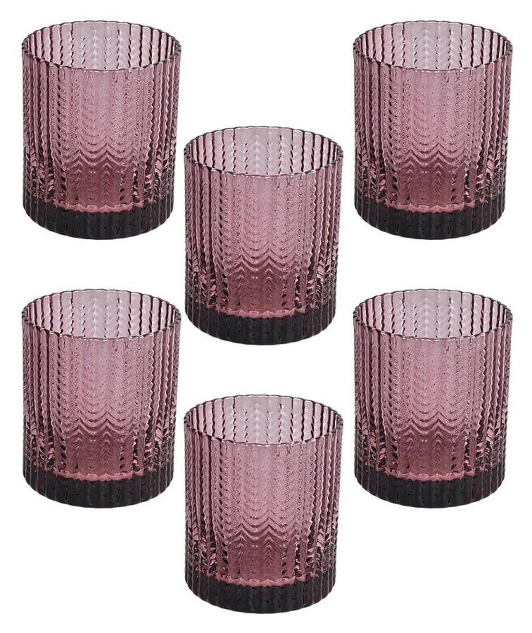 Tognana Set 6 Bicchieri in Vetro Grain 280 cc — Trasparente, Blu, Verde o Viola