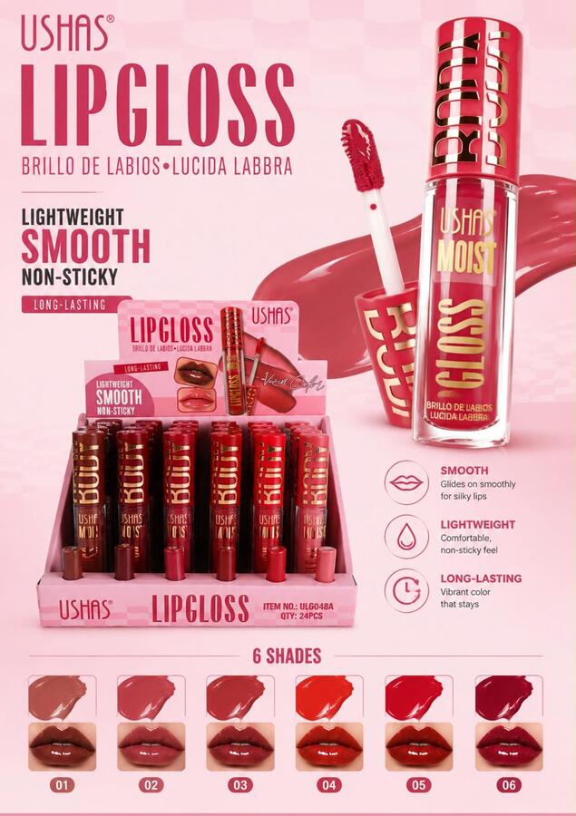 Ushas Moist Lip Gloss [Conf. da 24 pezzi]
