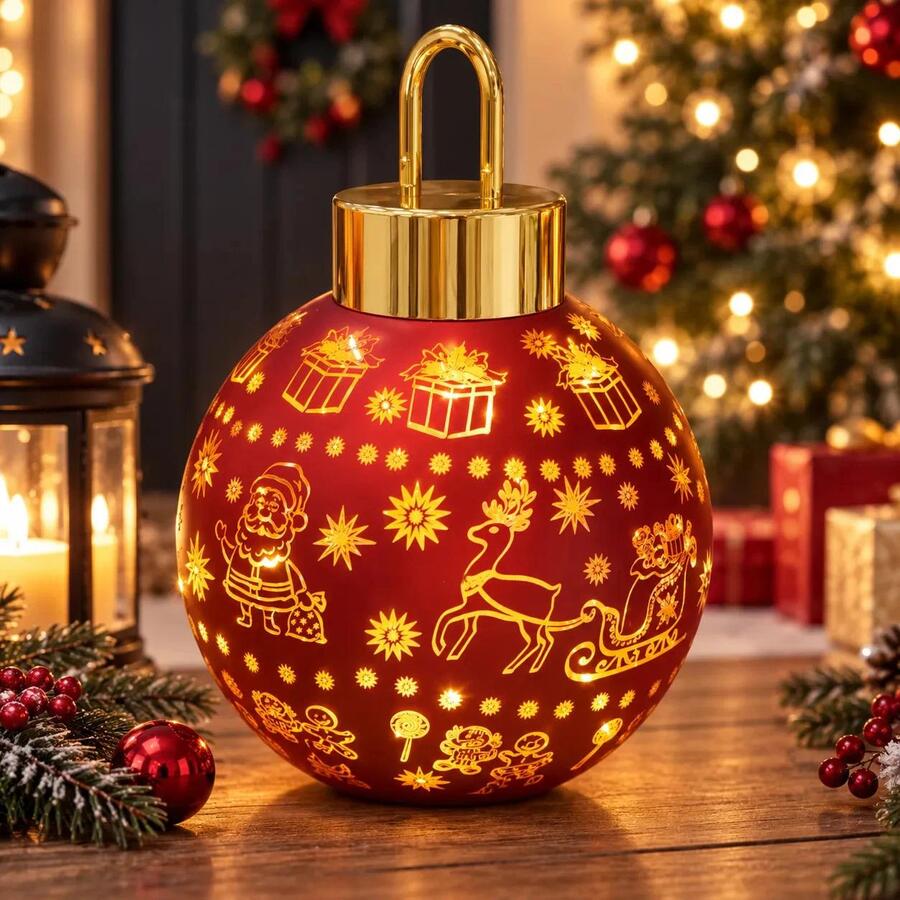 Sfera di Natale Luminosa LED Rotazione 360° Magic Christmas Ball Decor 