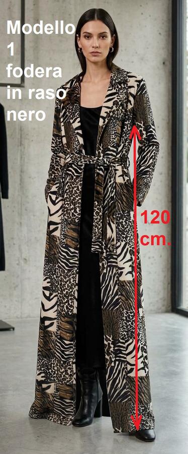 1071 Cappotto lungo in cavallino ecologico a pelo corto sartoria Italiana