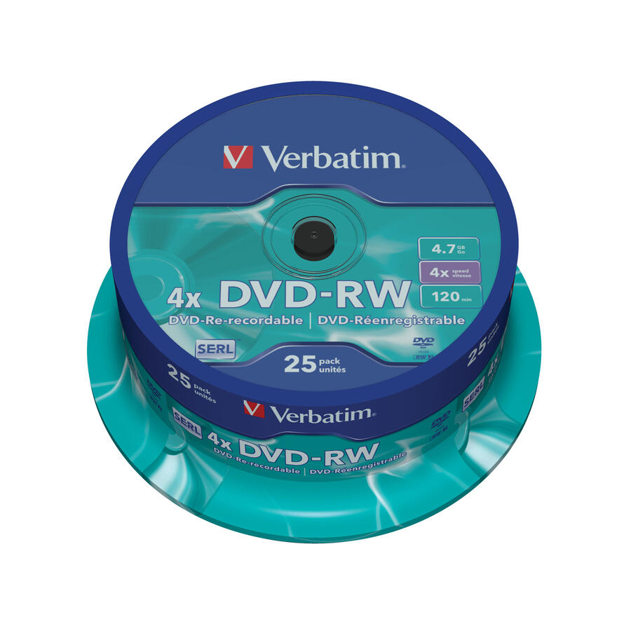 DVD-RW 4X 4.7GB Superfice Serigrafata VERBATIM