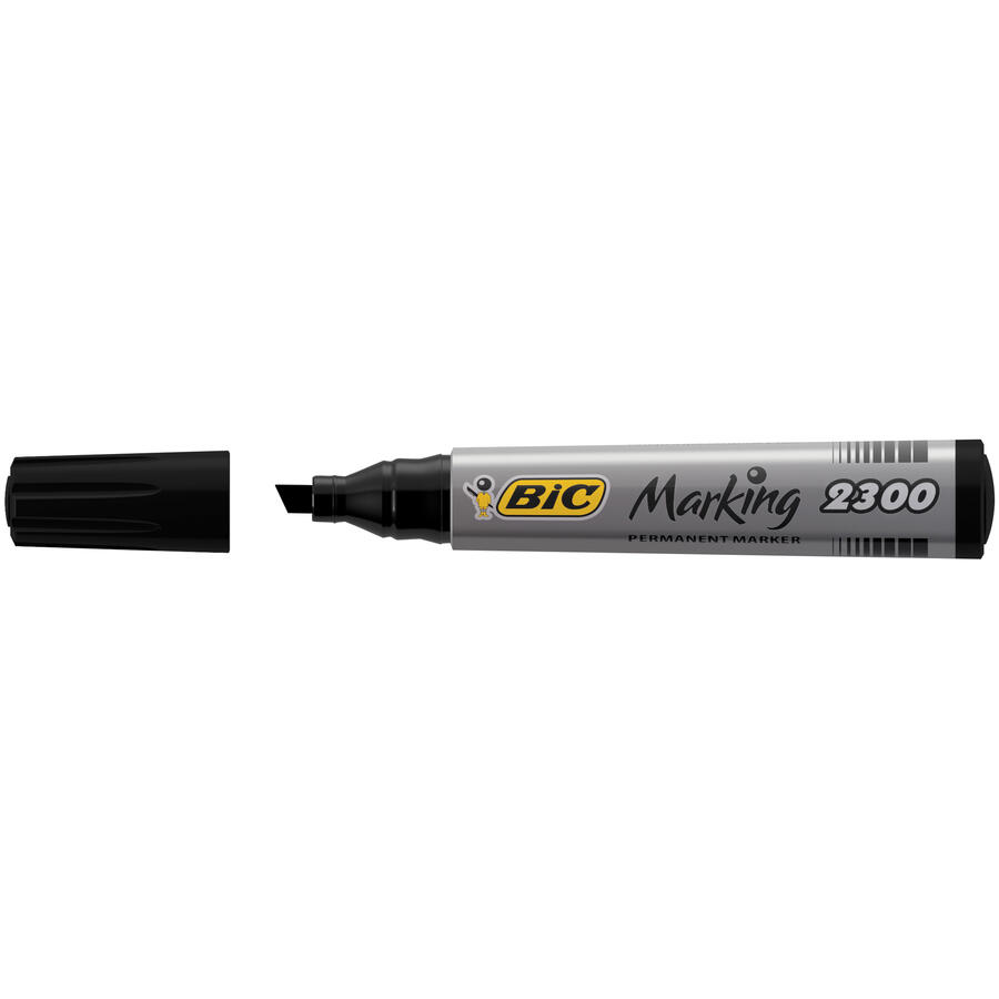  Pennarello Marcatore Punta Scalpello Indelebile 2300 BIC - conf. 12 pz