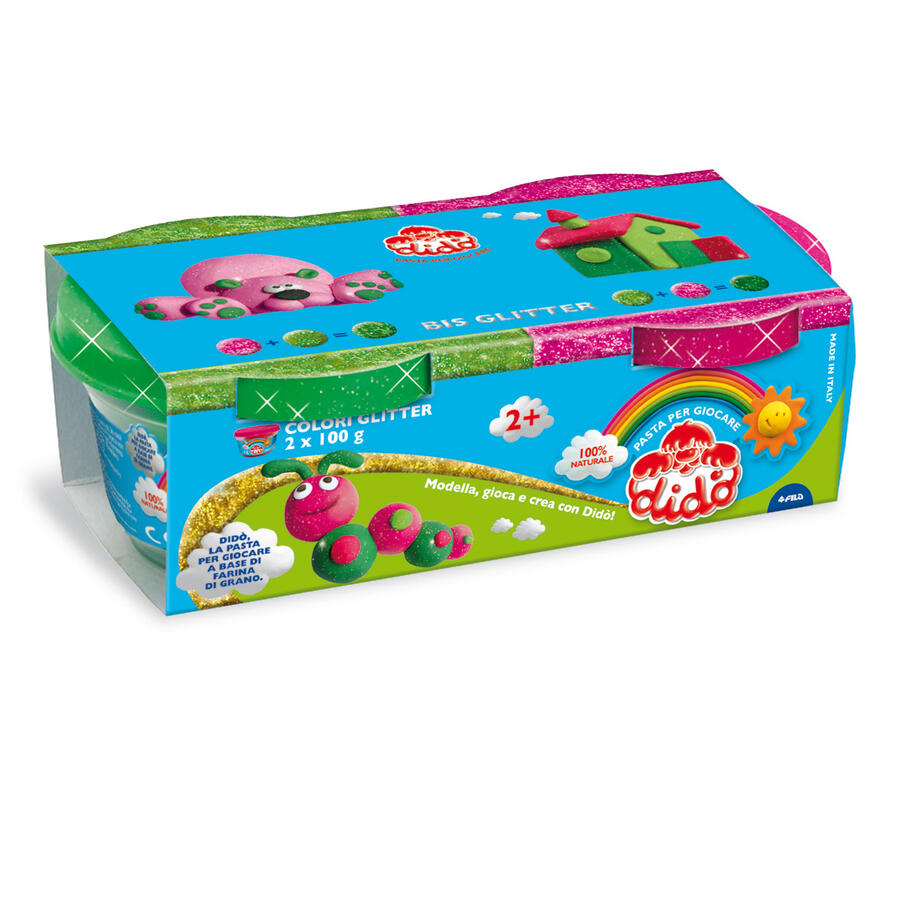 Set 2 barattoli pasta da modellare DIDO' GLITTER 2 X 100G