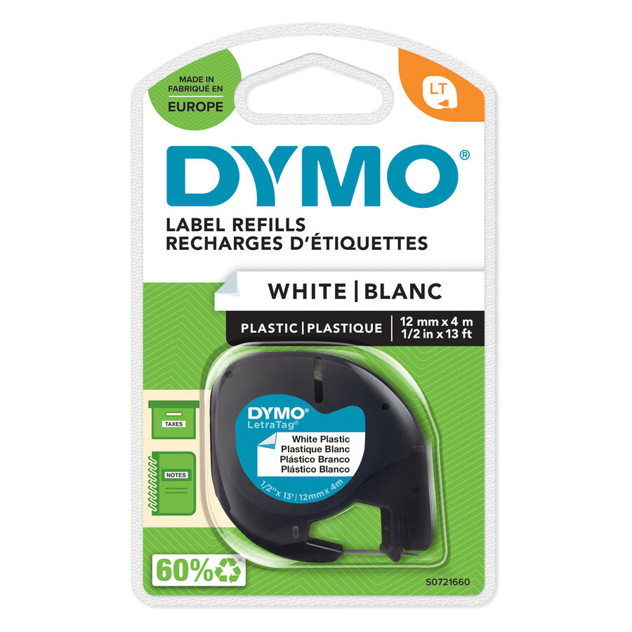 NASTRO IN PLASTICA DYMO LETRATAG 12MMX4M